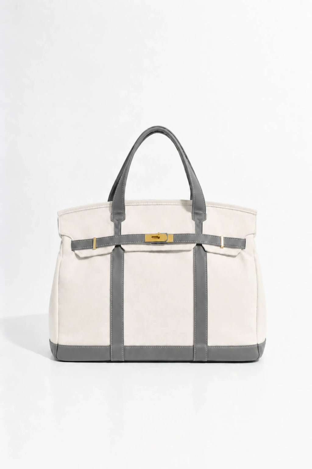 Boatkin Canvas Tote - Grey/White