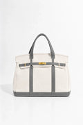 Boatkin Canvas Tote - Grey/White