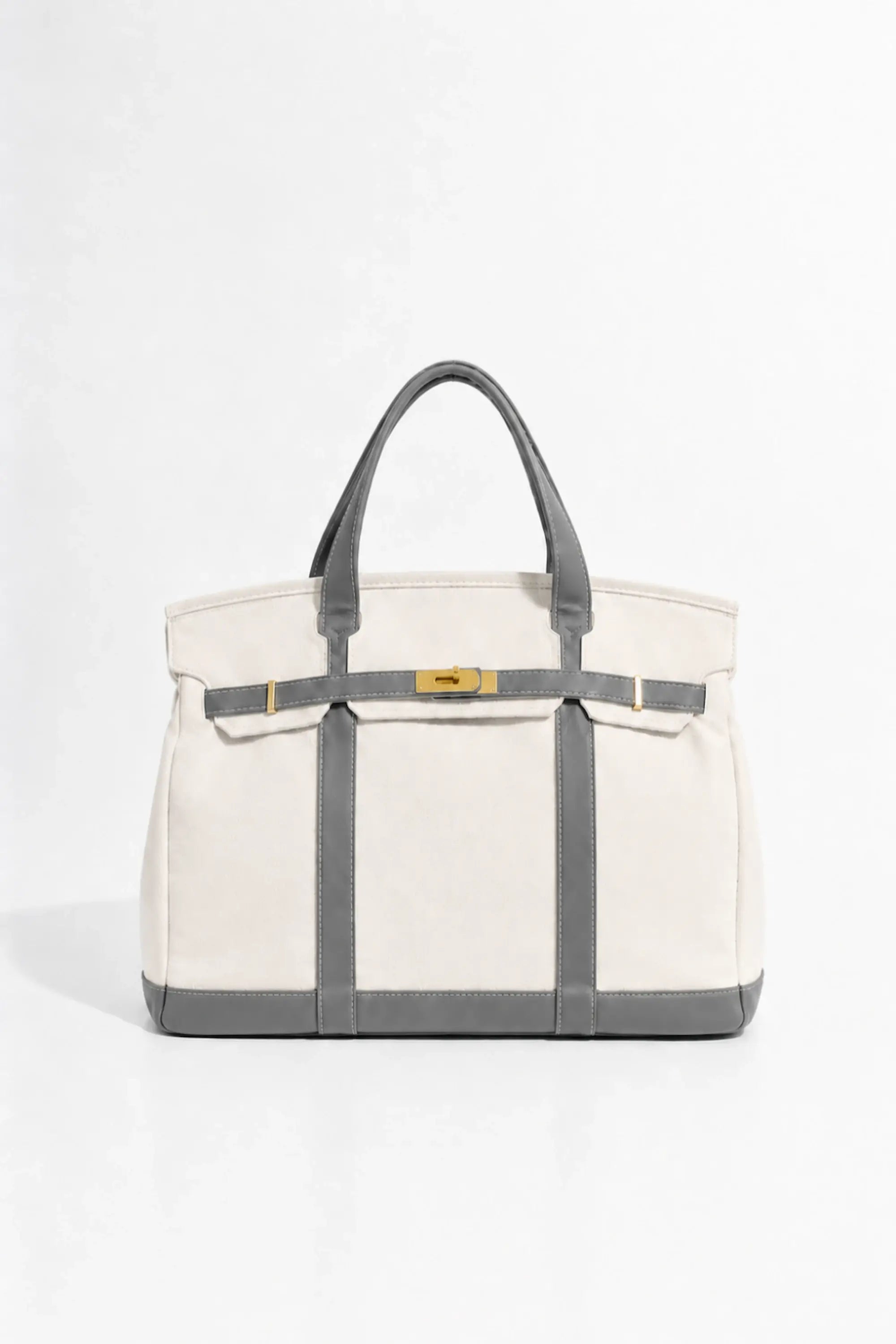 Boatkin Canvas Tote - Grey/White