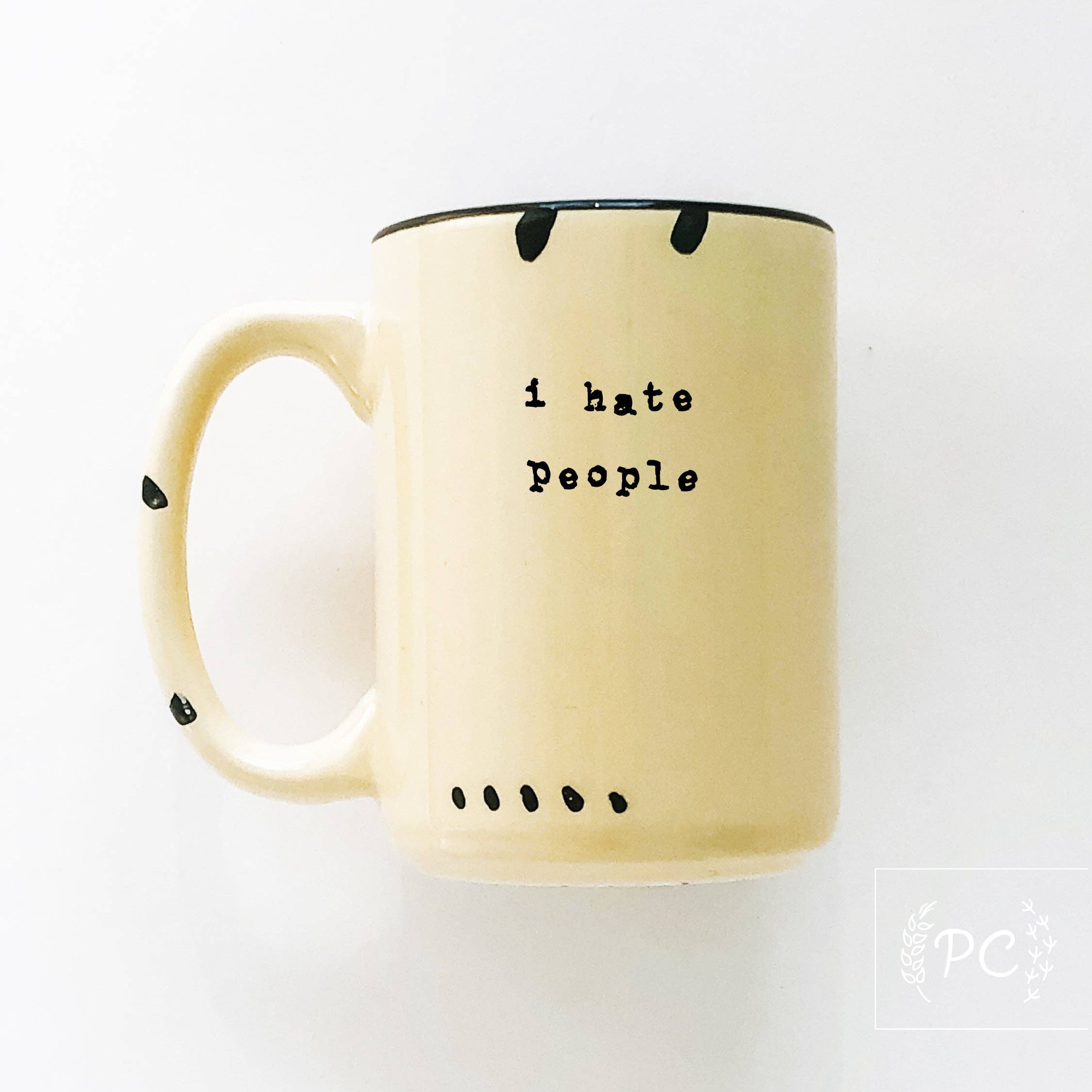 I Hate People Rustic Mug