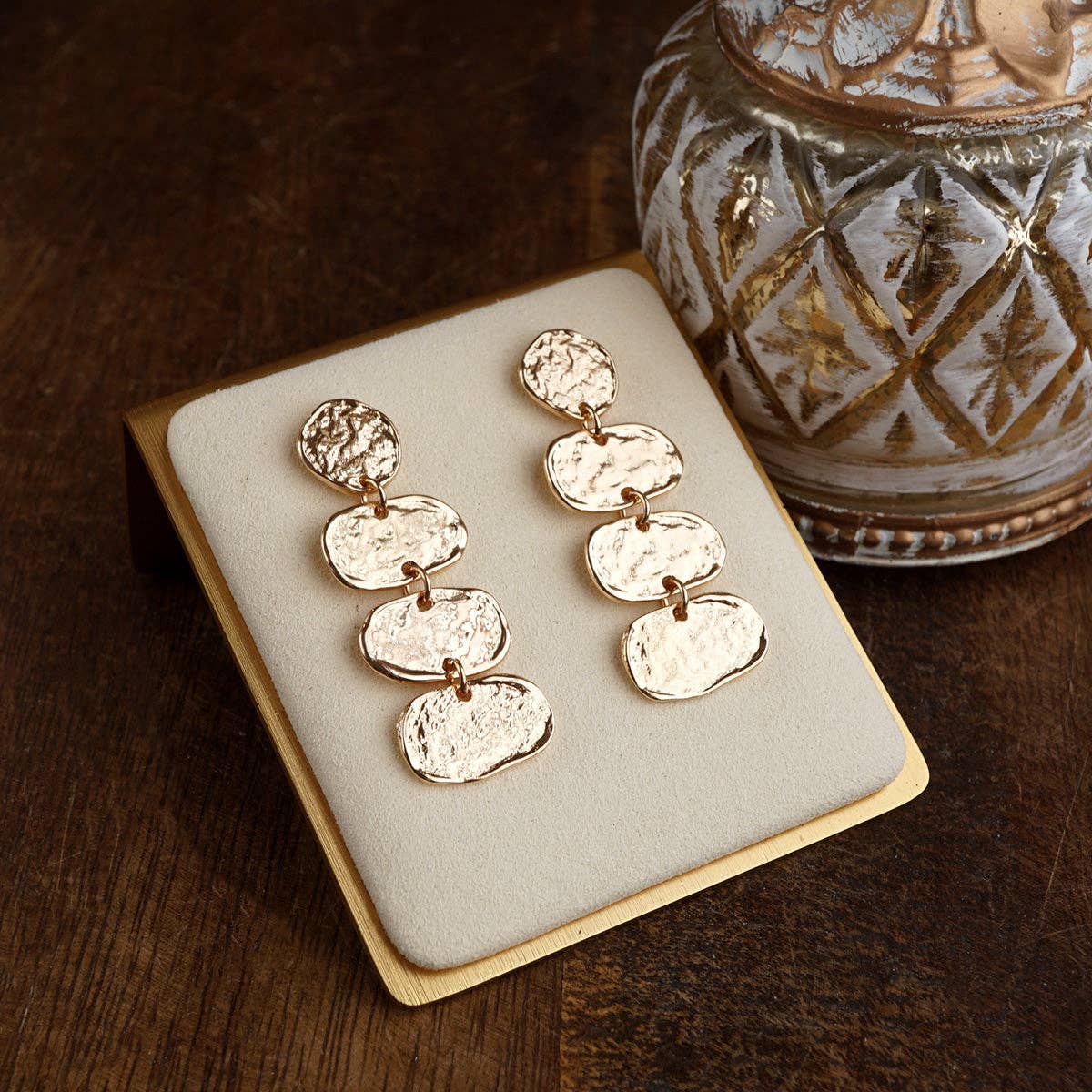Golden Muse Trio Drop Earrings
