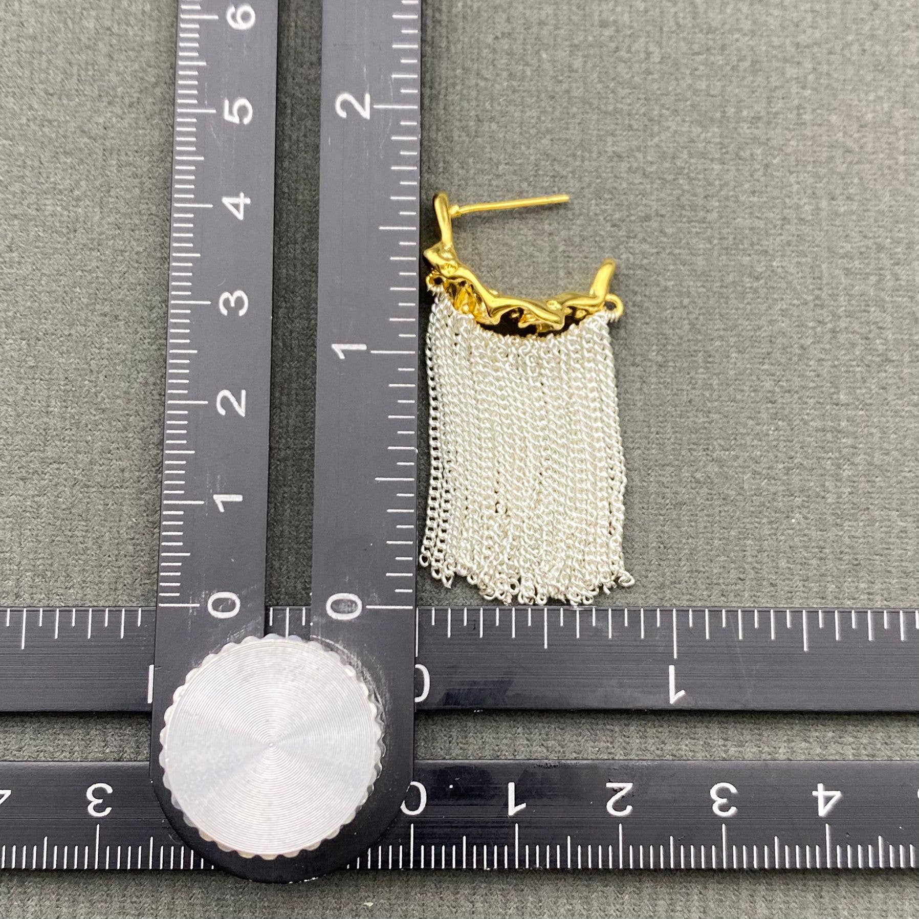 Chain Tassel C-Shaped Earrings