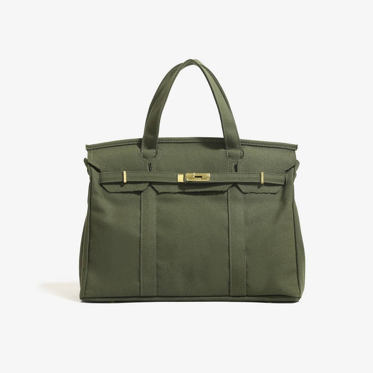 Harbor Canvas Tote - Black and Olive Green