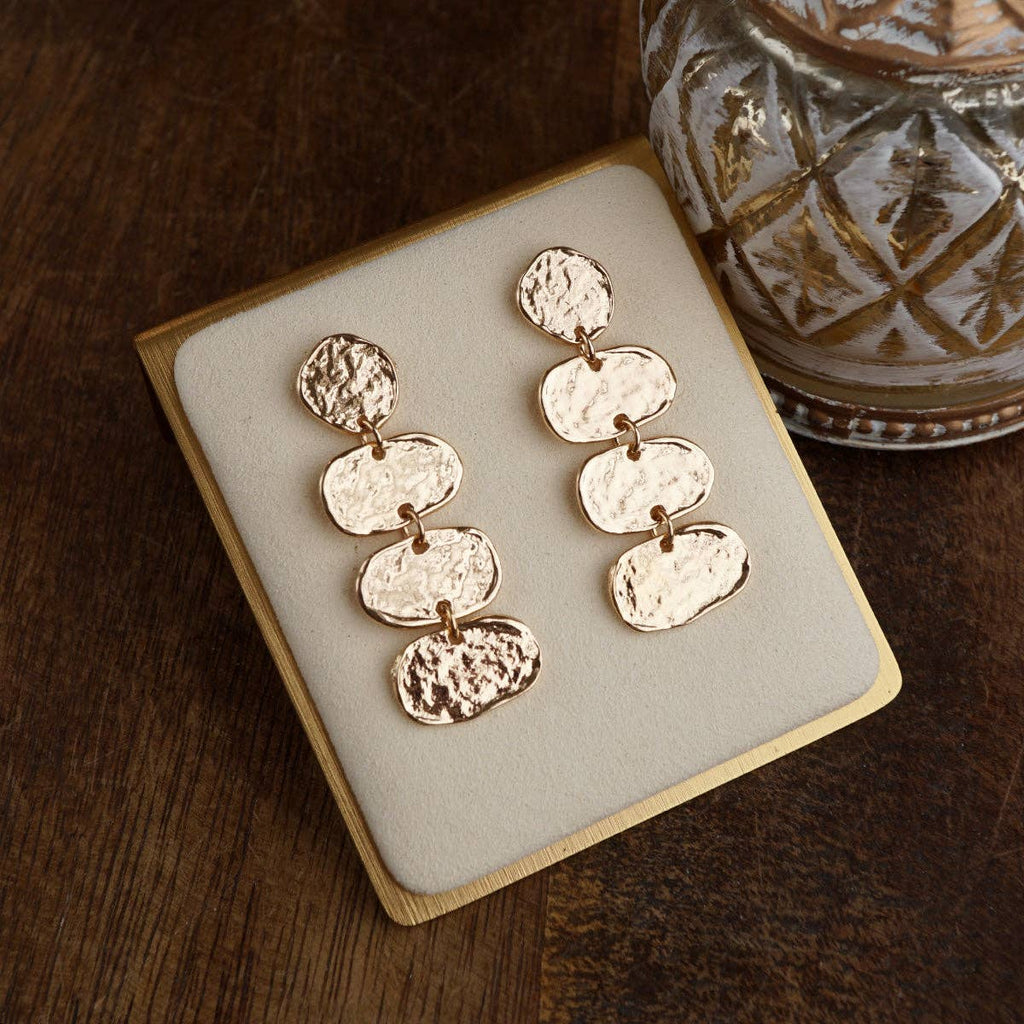 Golden Muse Trio Drop Earrings