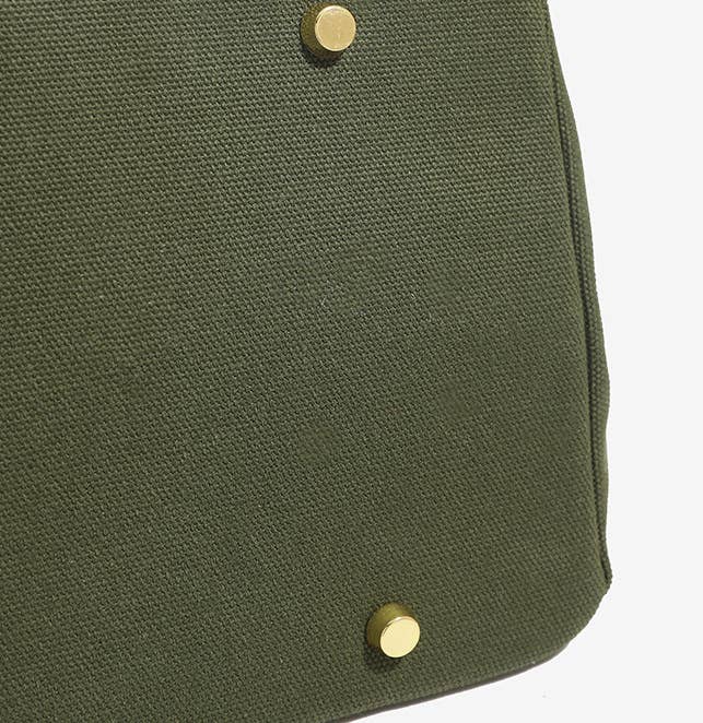 Harbor Canvas Tote - Black and Olive Green