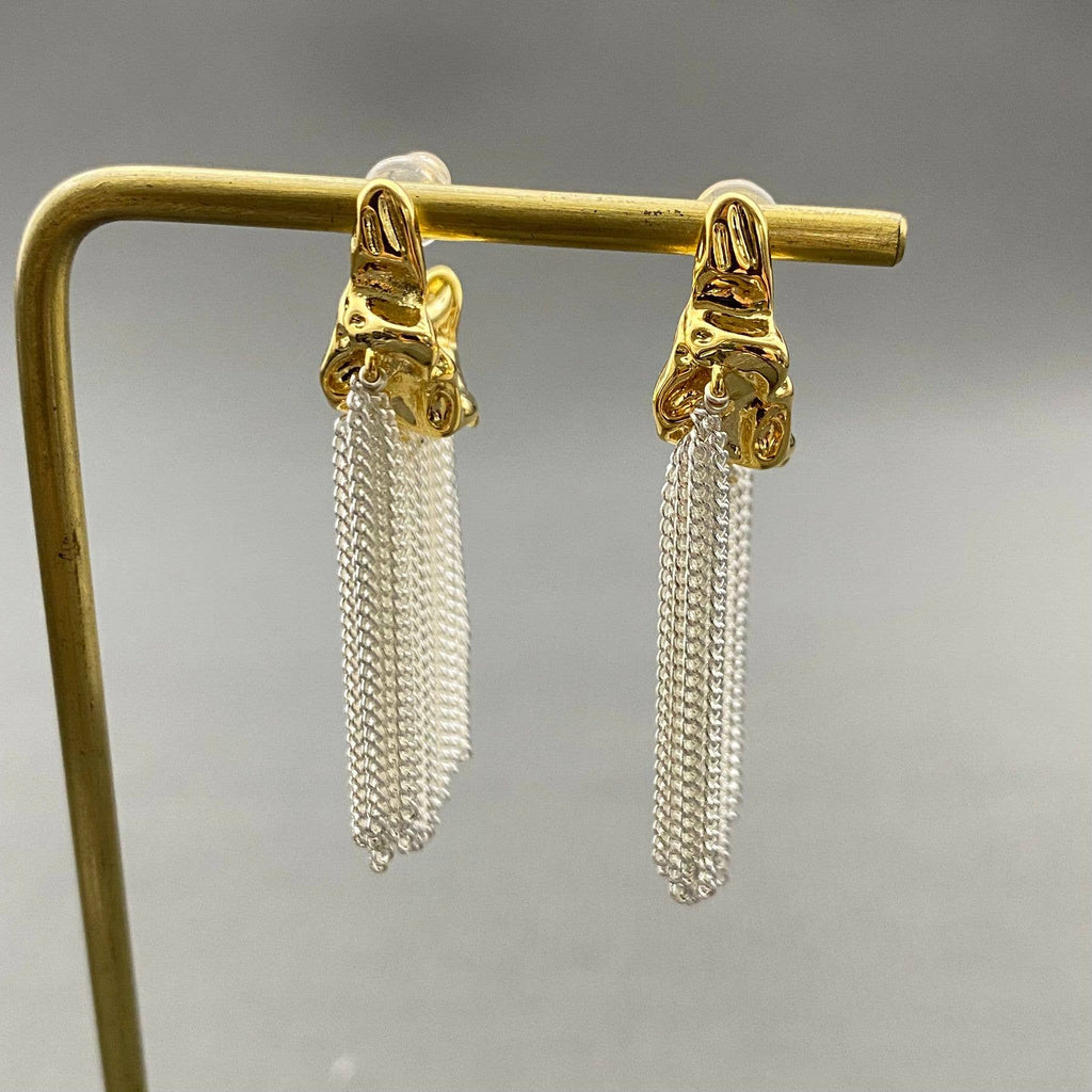 Chain Tassel C-Shaped Earrings