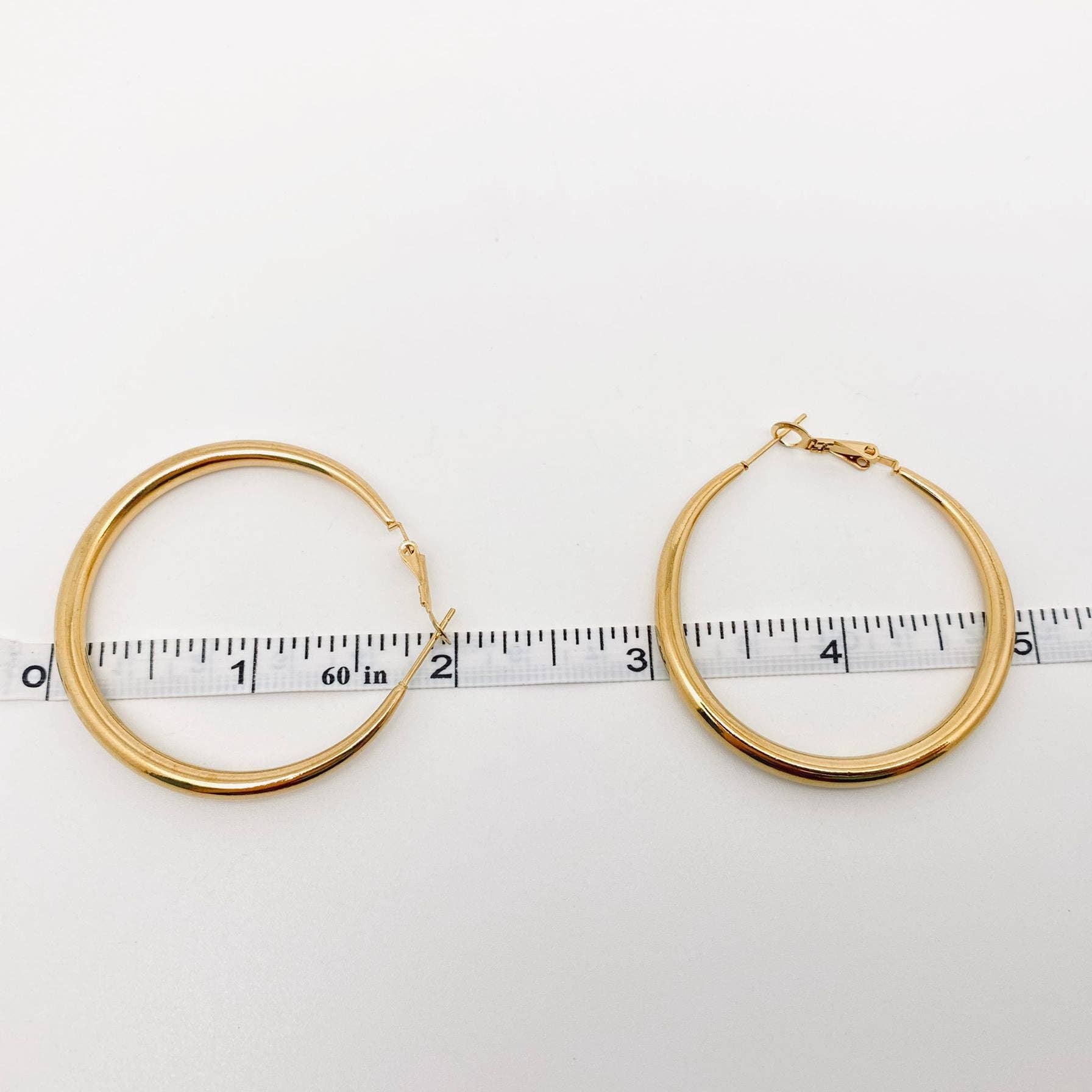 18K Gold Plated Hollow Hoop Earrings
