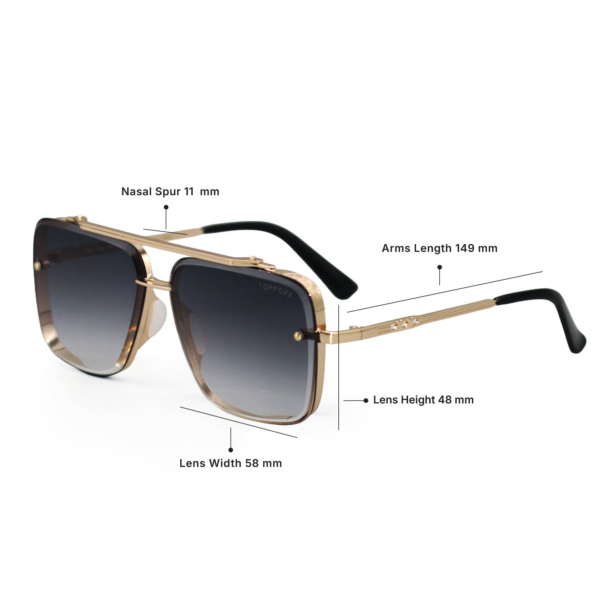 Bella Light Black Gold - Tangle Free Aviator Sunglasses