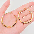 18K Gold Plated Hollow Hoop Earrings