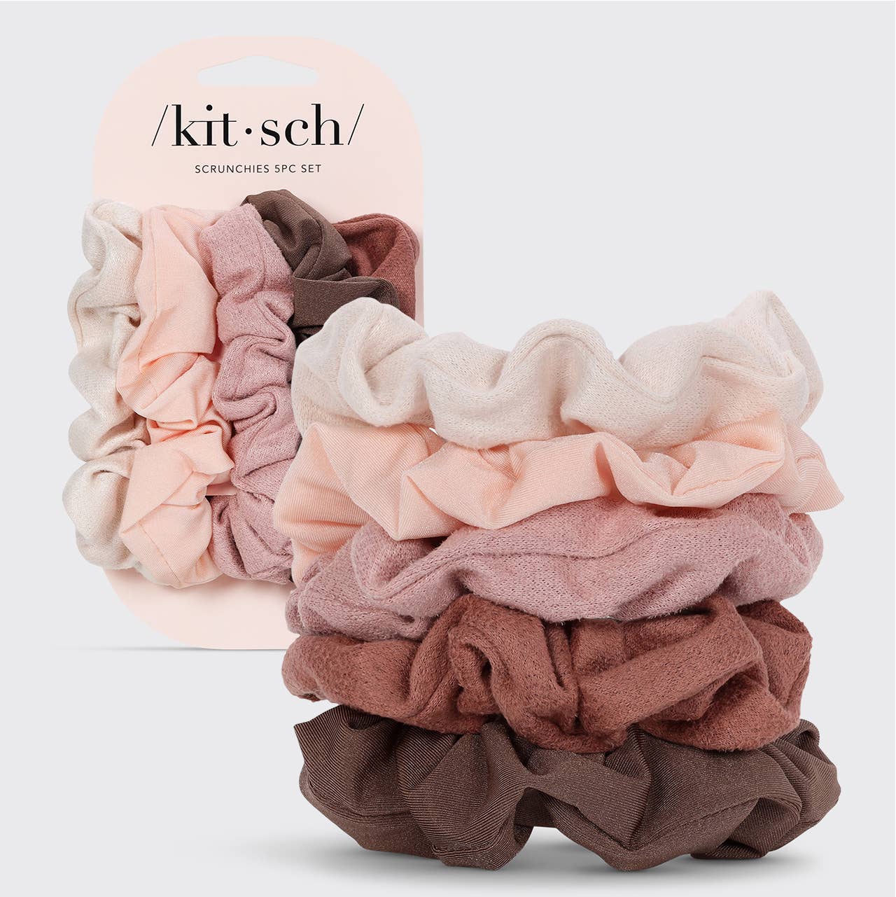 Assorted Textured Scrunchies 5pc Set