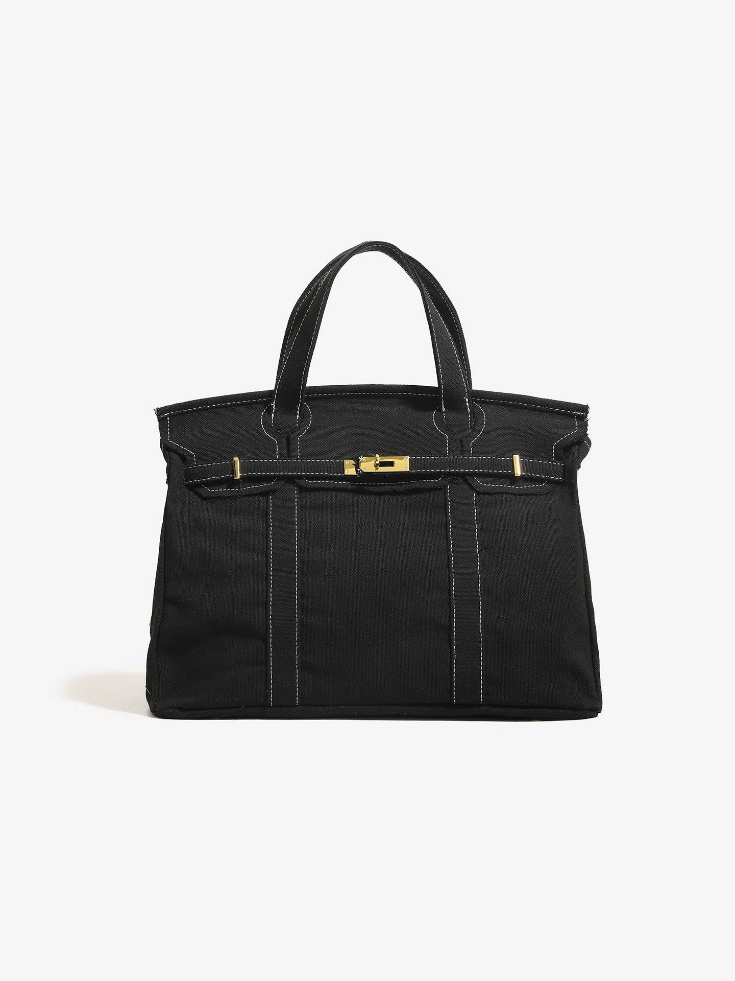 Harbor Canvas Tote - Black and Olive Green